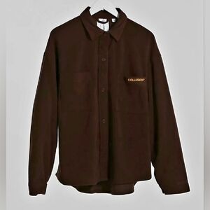 Collusion Brown Fleece Shacket Size 4 - New Without Tags